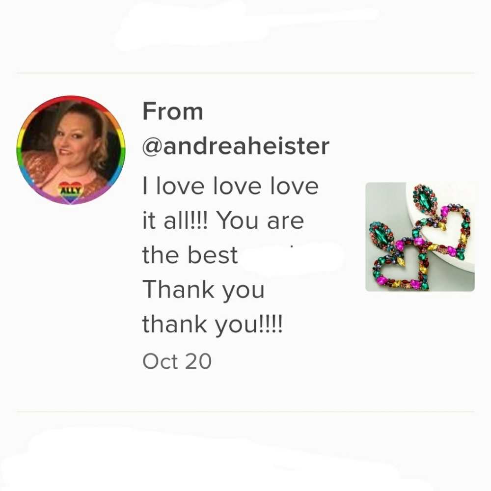 Rhinestone Heart Statement Earrings - Multi-color - Picture 4 of 13